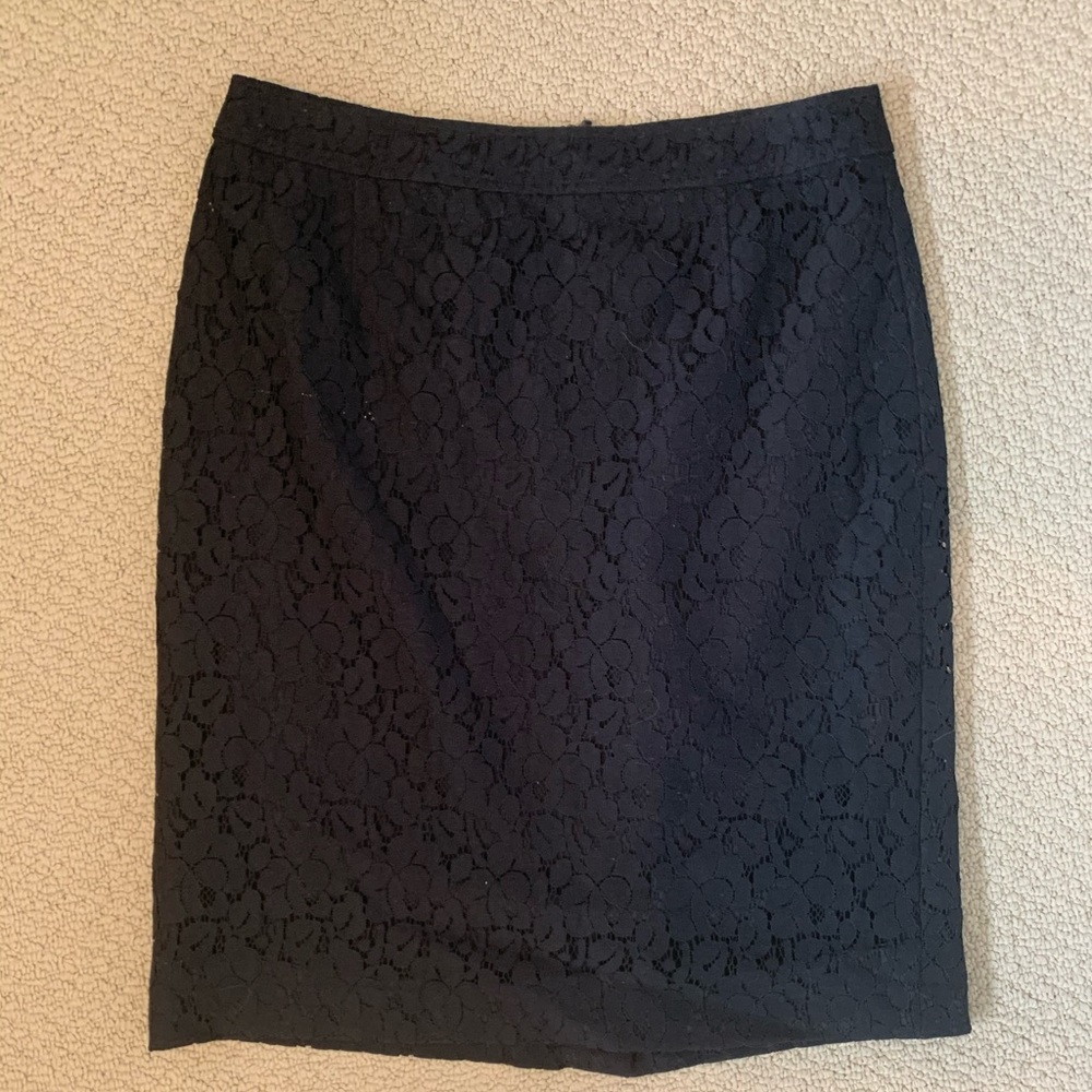 Black lace pencil skirt